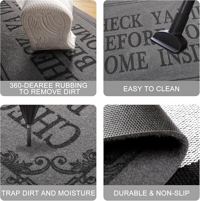 Indoor Door Mat Welcome Mats for Front Door Outdoor, Non Slip Rubber Farmhouse - Image 7