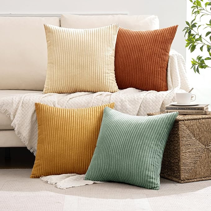 MIULEE Boho Farmhouse Throw Pillow Covers 20x20 Inch Set of 4 Summer Modern - Image 5