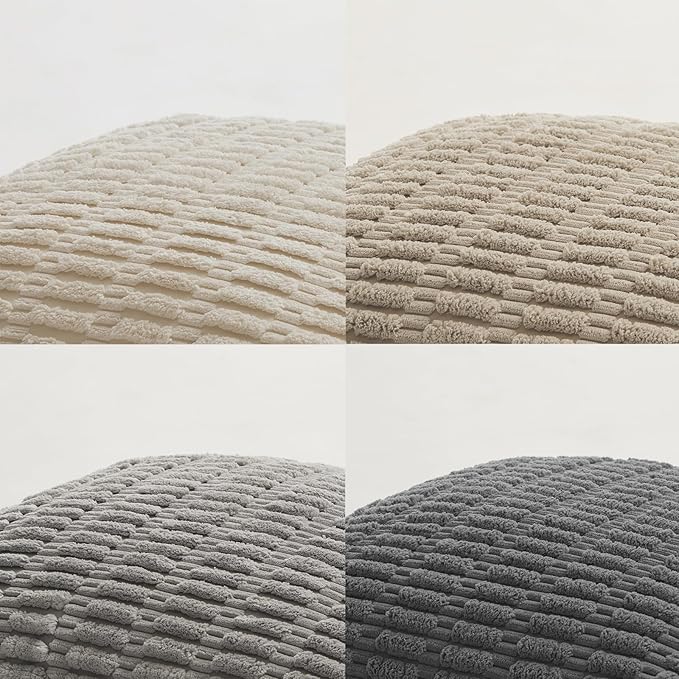 Fancy Homi Set of 4 Grey and White Lumbar Rectangle Decorative Throw Pillow - Image 4