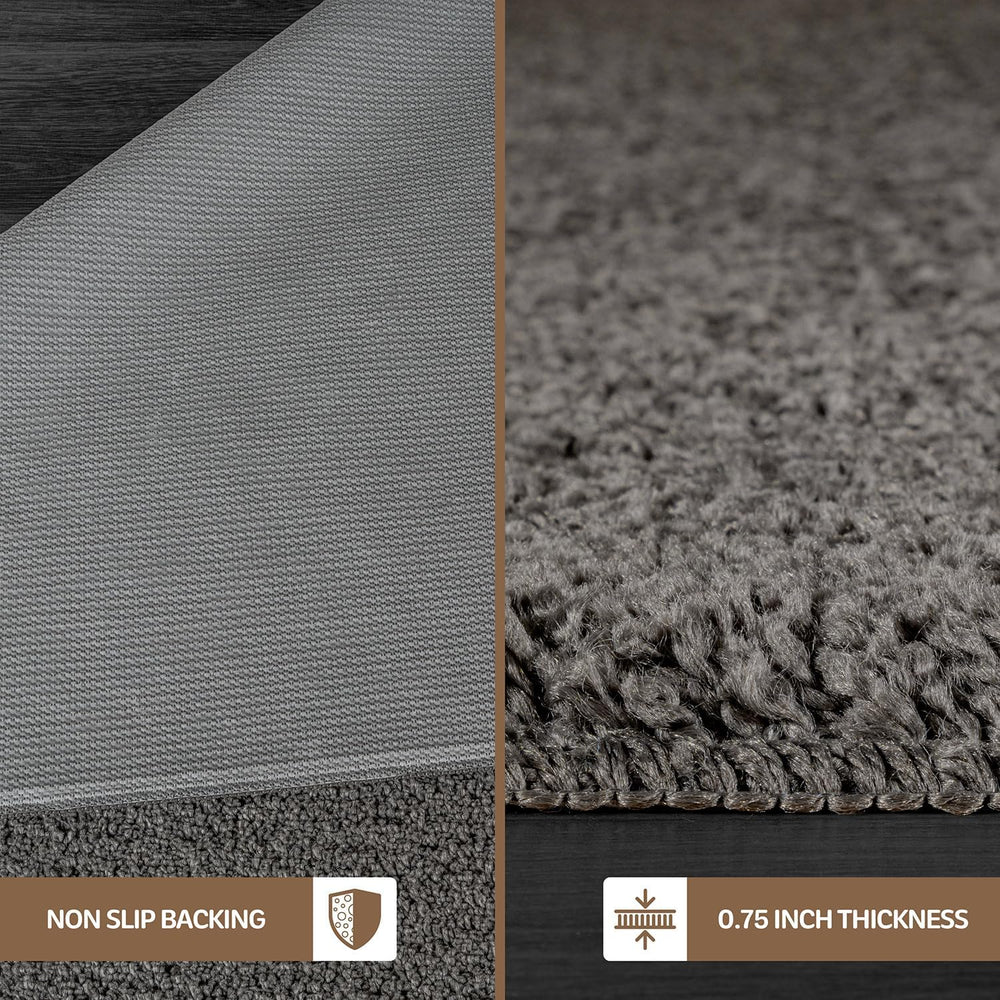 Area Rug 2x3 Dark Gray Door Mat Washable Indoor Rug Ultra Plus Thick Pile Sol...