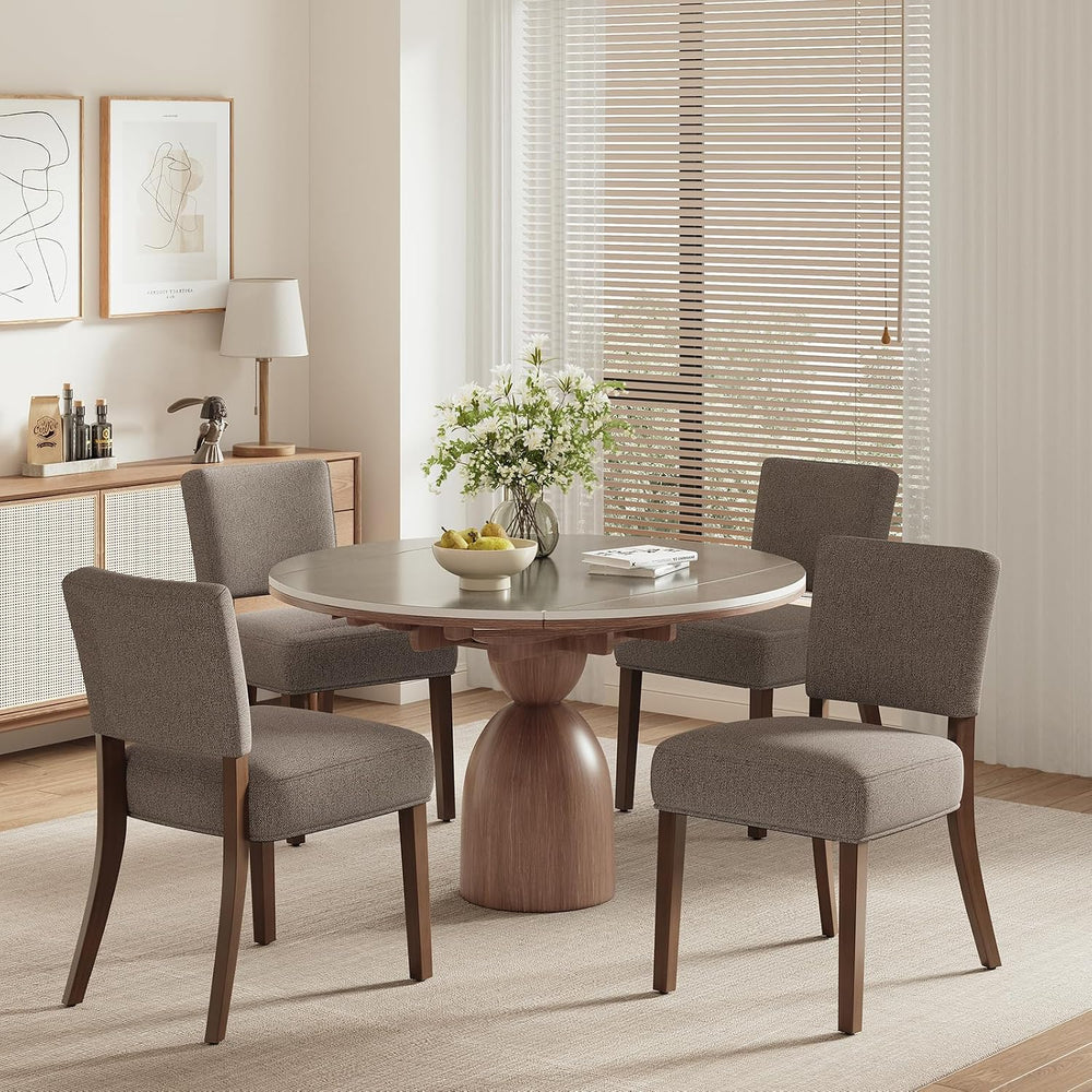 COLAMY Mid Century Modern Dining Chairs Set of 4, Upholstered Kitchen Chairs ...