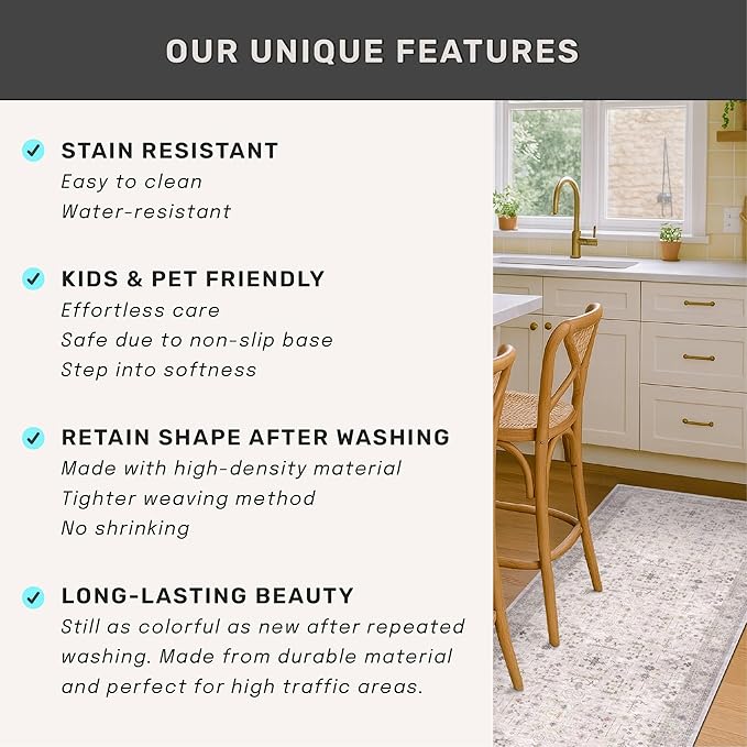 Light Grey 2x7 Boho Bathroom Runner Rug - Image 7