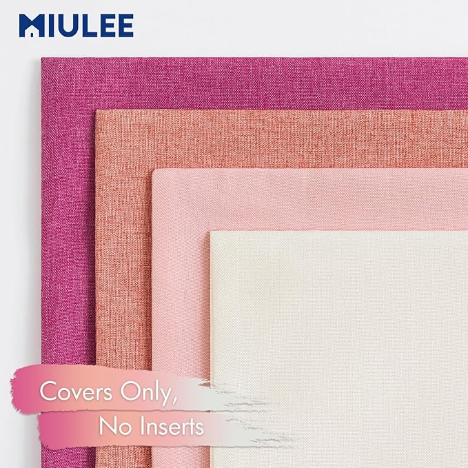 MIULEE Pack of 4 Decorative Outdoor Throw Pillow Covers Linen Waterproof Pillow - Image 5