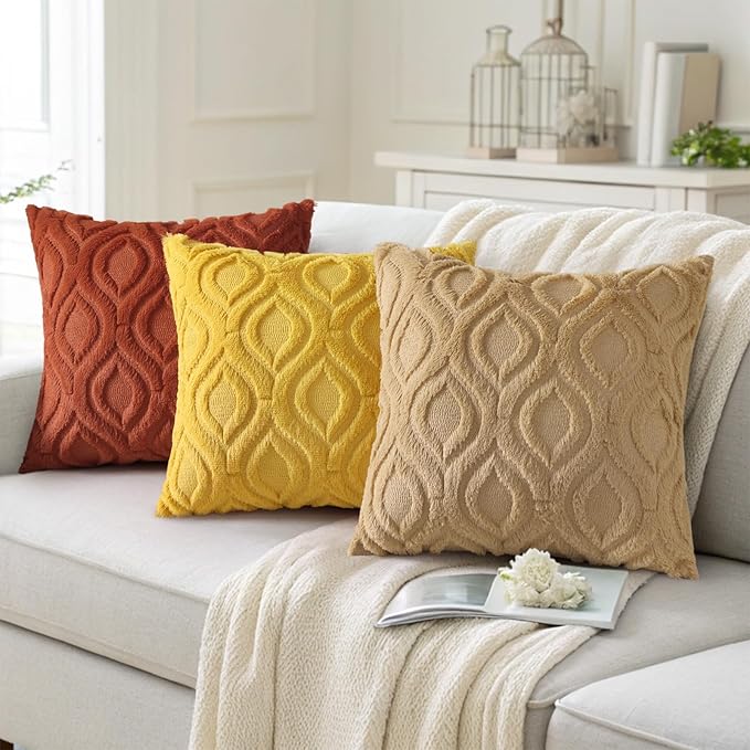 decorUhome Throw Pillow Covers 12x20 Inch Set of 2, Soft Plush Faux Wool Khaki - Image 9