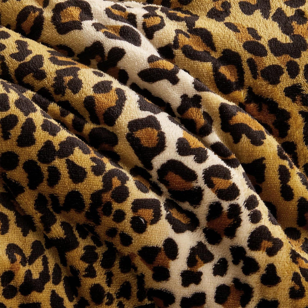 Petrichor Leopard Velvet Flannel Queen Comforter Set-Cheetah Print Western Bl...