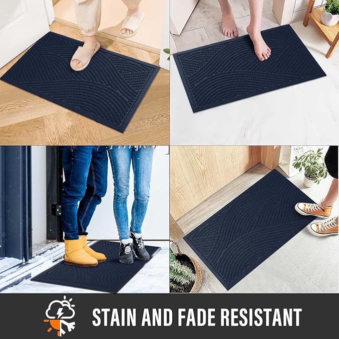 HIYARD Sturdy Front Door Mat, Absorbent Muddy Dirt Resist Welcome Door Mats - Image 4