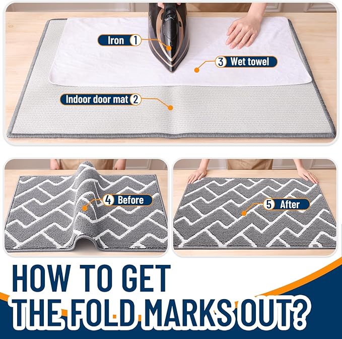 OLANLY Front Door Mat, Non-Slip Rubber Backing, Dirt Resistant and Absorbent - Image 7