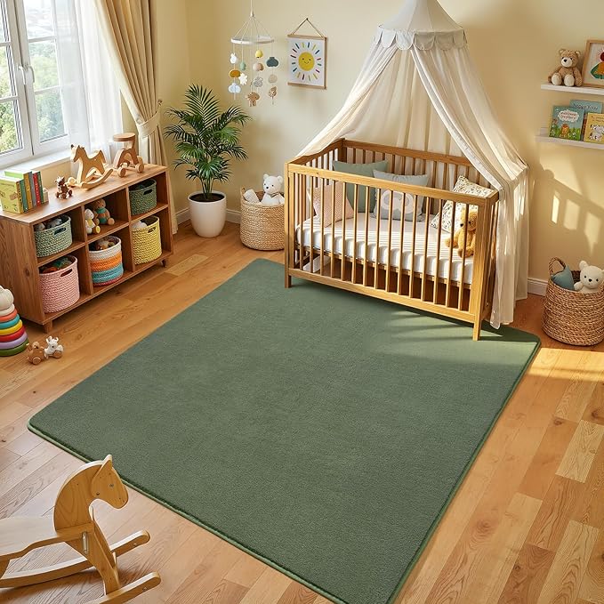Amearea 4x4 Square Area Rugs for Bedroom Living Room, Sage Green Thickened - Image 2