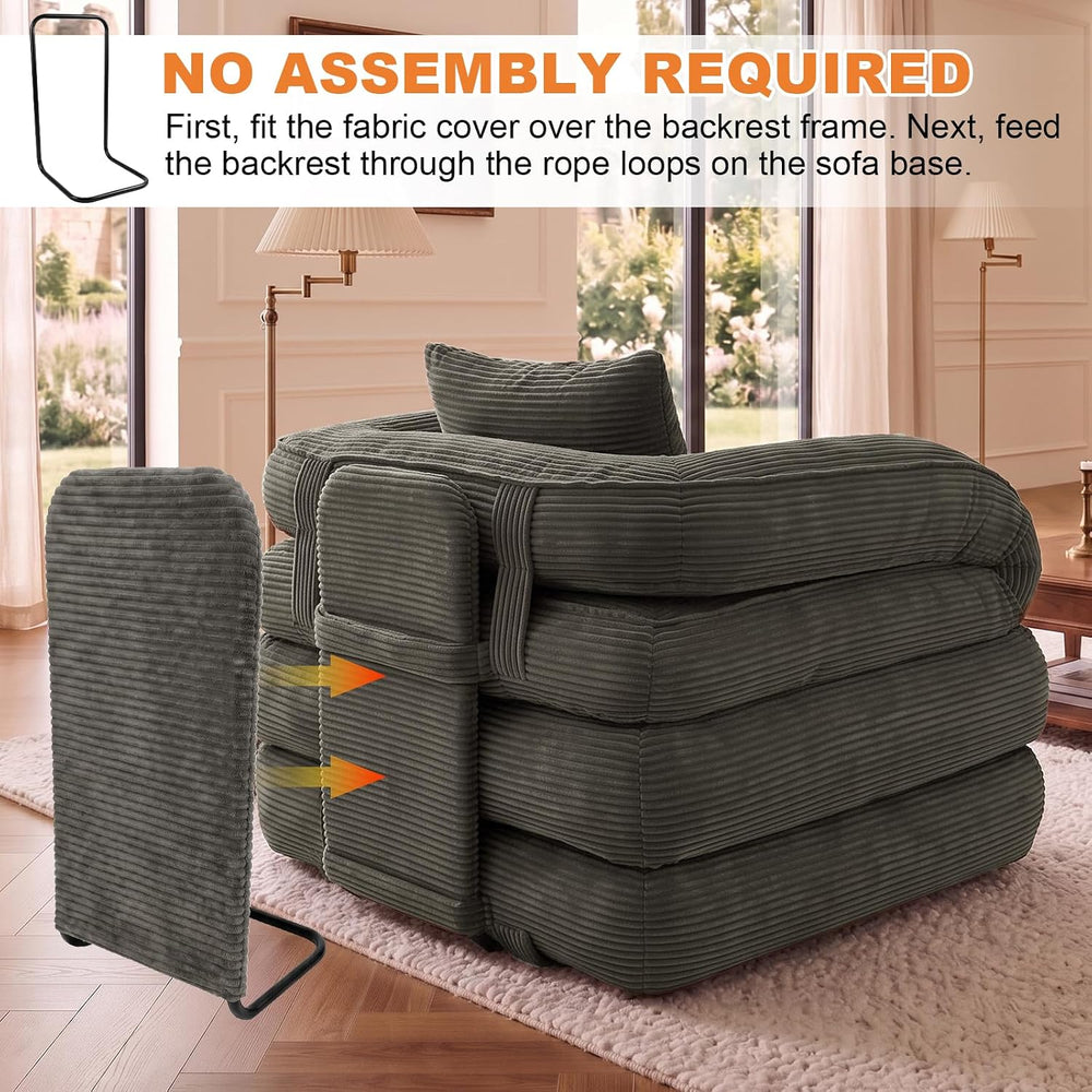 Convertible Sofa Bed, Boneless Sleeper Chair Bed for Living Room