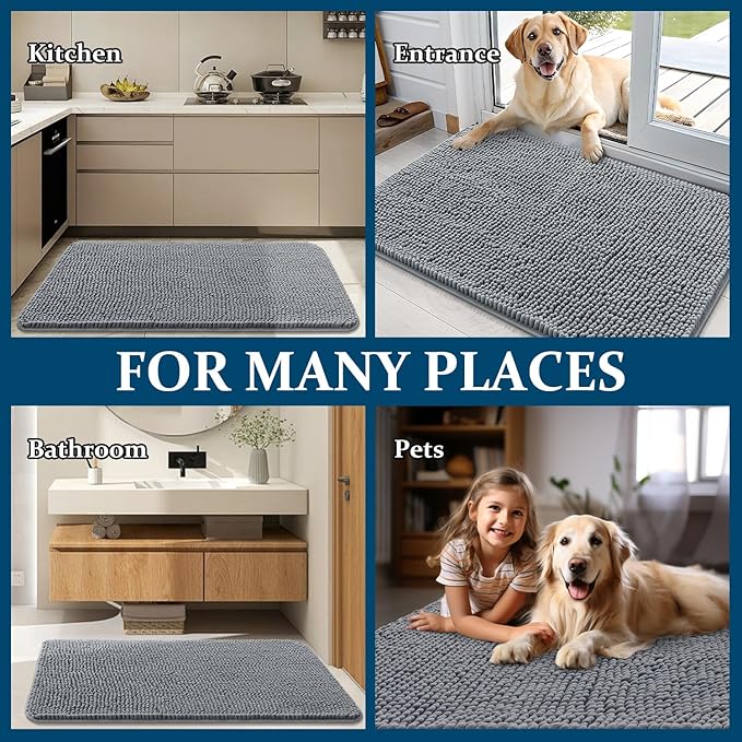 OLANLY Dog Door Mat for Muddy Paws 45x27, Absorbs Moisture and Dirt, Absorbent - Image 8