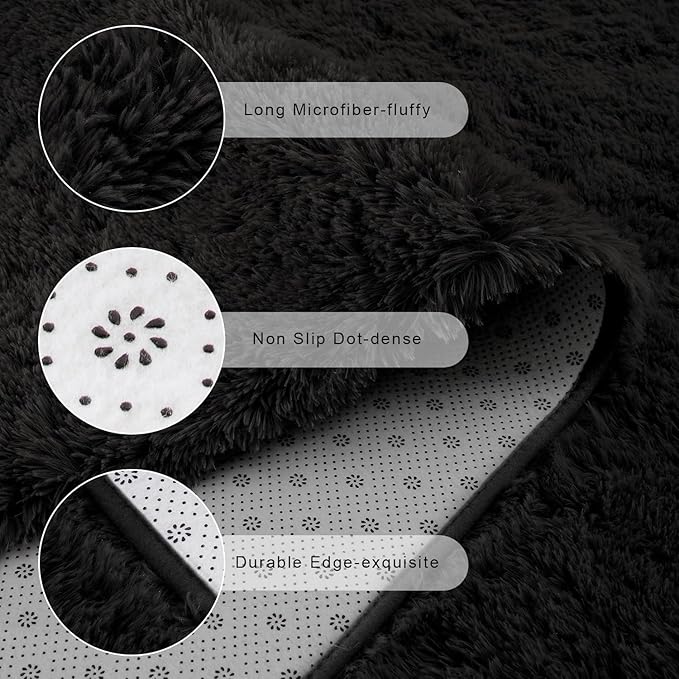 Chicrug Soft Runner Rug for Bedroom Living Room Plush Fluffy Rugs 5x7 Feet - Image 6