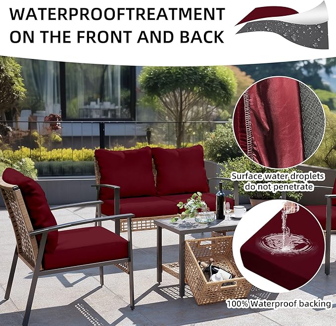 12Pcs Outdoor Cushion Covers, Patio Cushion Covers, Stretch Elastic Slipcovers - Image 4