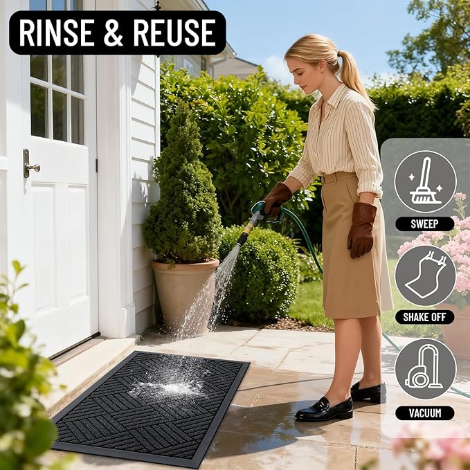 OLANLY Front Door Mat Outside Entrance 47x23, Heavy Duty Sturdy Natural Rubber - Image 7