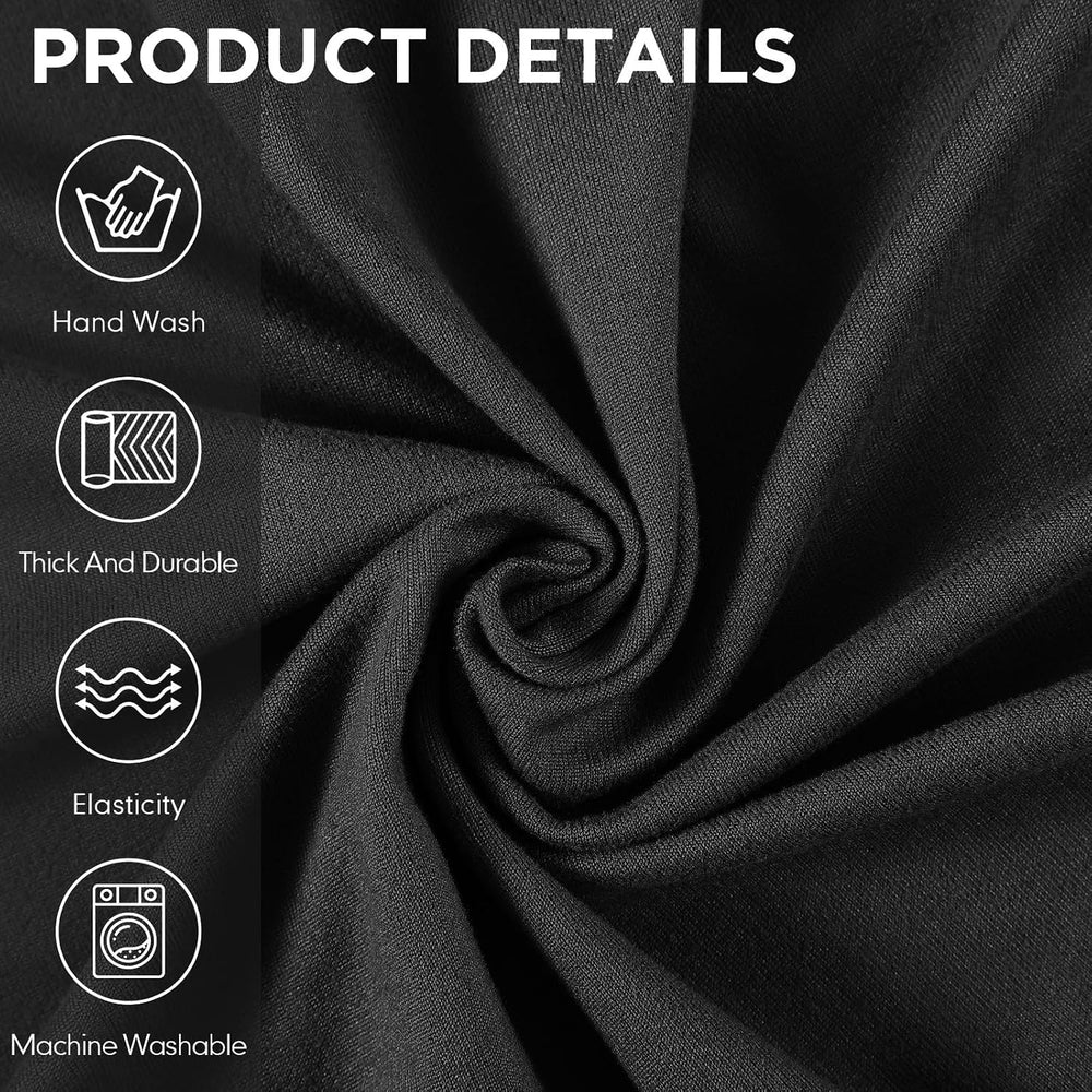 Peryiter 3 Pcs Couch and Loveseat Sofa Covers,Black,Milk Silk