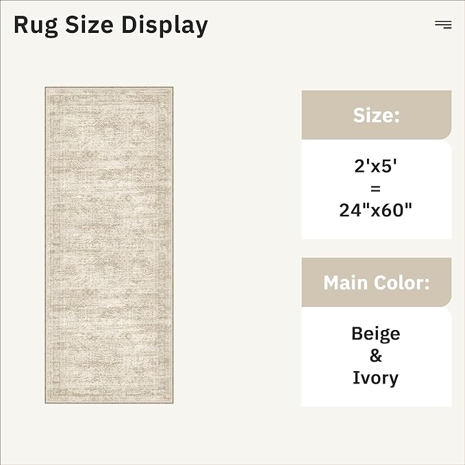 Runner Rug 2x5 Washable Non-Slip Kitchen Runner Rugs - Image 5