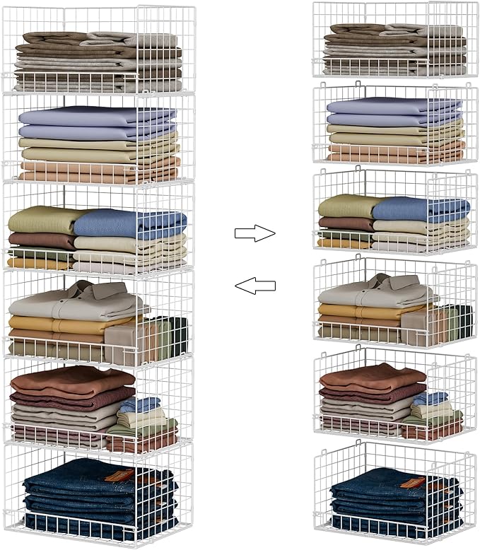 Yociyoga 6-Tier Stackable Closet Organizers and Storage Shelves, Closet Shelf by FollowWithYociyogaTogether