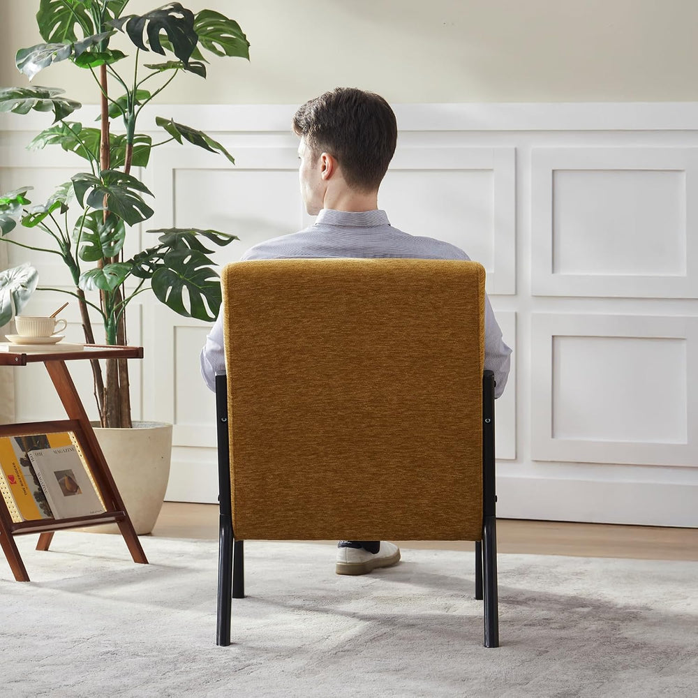Achicsofar Accent Chair, Mid Century Modern Chenille Armchair with Pillow