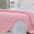 Bigacogo Chunky Knit Throw Blanket by Bigacogo