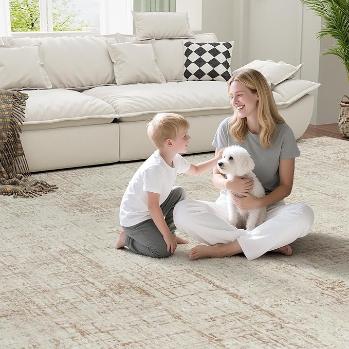 10x12 Area Rugs for Living Room Washable Rug: Anti-Skid Abstract Modern Living - Image 6