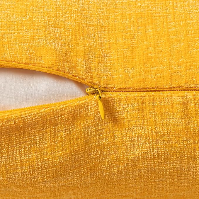 MIULEE Pack of 2 Couch Throw Pillow Covers 18x18 Inch Soft Goose Yellow - Image 3