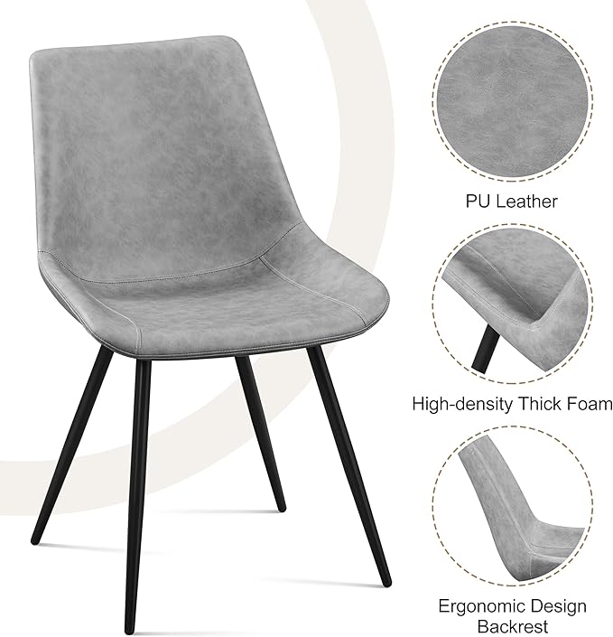 Yaheetech Dining Chairs Set of 2 Modern Upholstered Dining Room Chairs with F...