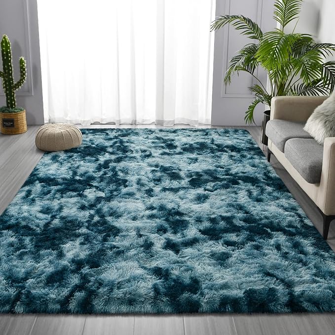 Deerhoo Shag Area Rug, 4 X 6 Tie-Dyed Plush Fuzzy Rugs - Image 3