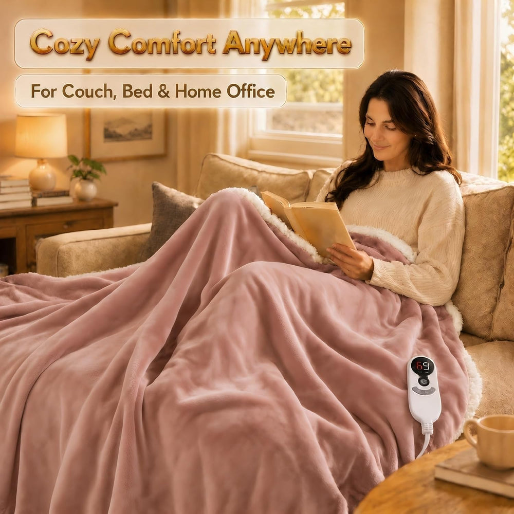 Electric Heated Blanket Full Size 72"x84", Cozy Pink