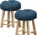baibu Set of 2 Stool Covers Round, Super Soft Round Bar Stool Cushion Covers Seat Cushion - 2 Cushions Only (Blue,13" (33cm))