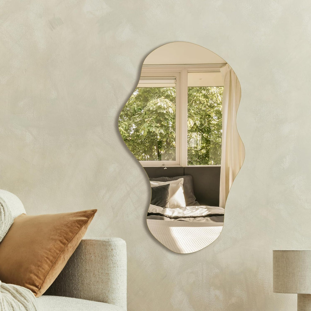 PERFNIQUE Irregular Wall Mirror Asymmetrical Mirror, 34''x20.5'&#...