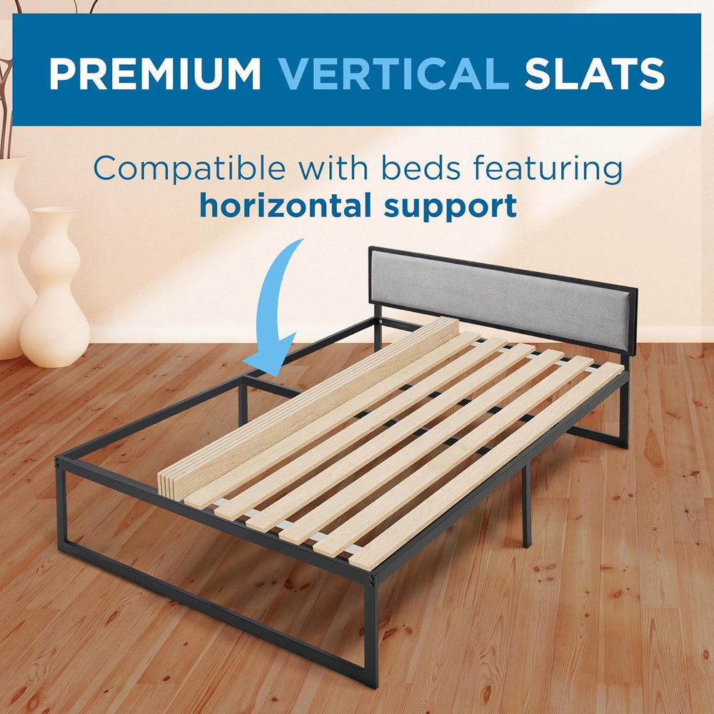 Meliusly Full Bunkie Board 54x75 - Heavy Duty Vertical Wood Bed Slats