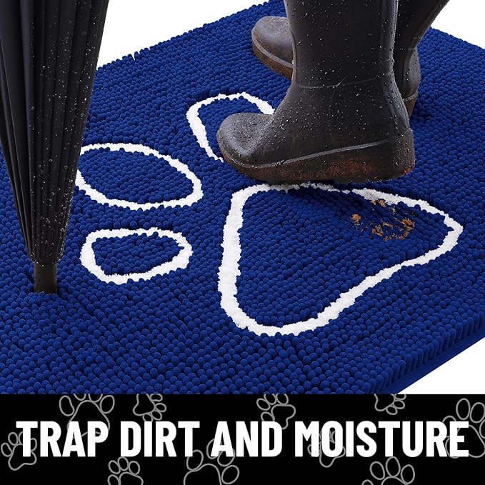 Smiry Dog Door Mat for Muddy Paws, Absorbent Dirt Trapper Non Slip Quick Dry - Image 2