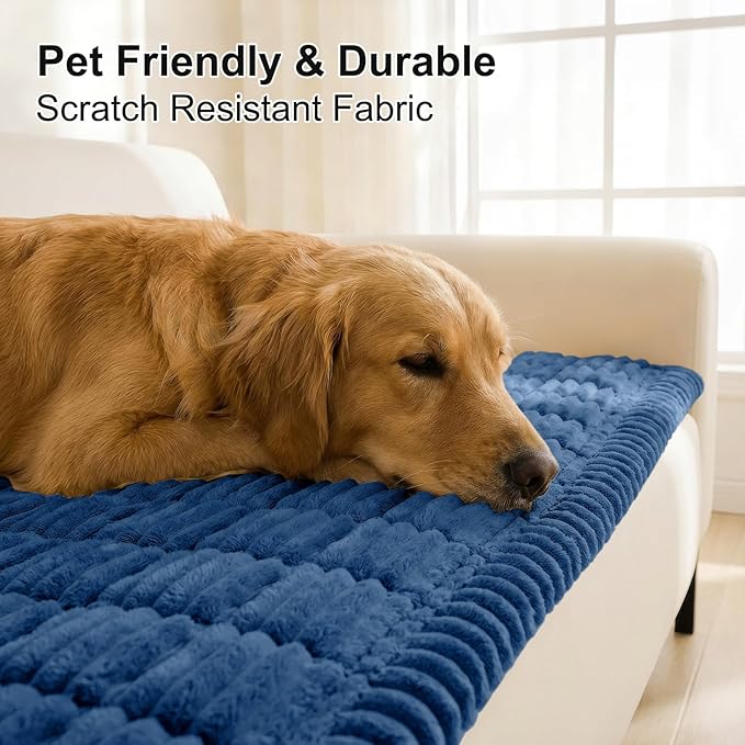 Smiry Couch Cover for Dogs Washable, Non Slip Fuzzy Pet Couch Covers for 3 - Image 3
