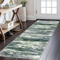 KOZYFLY Modern Abstract Runner Rugs 2x6 Green Yellow Machine Washable Area Rug by KOZYFLY