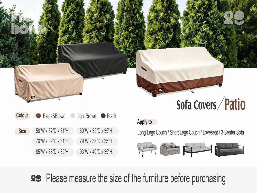 2-Seater Patio Loveseat Cover, 60Wx35Dx35H inches Outdoor Furniture Covers Wa...