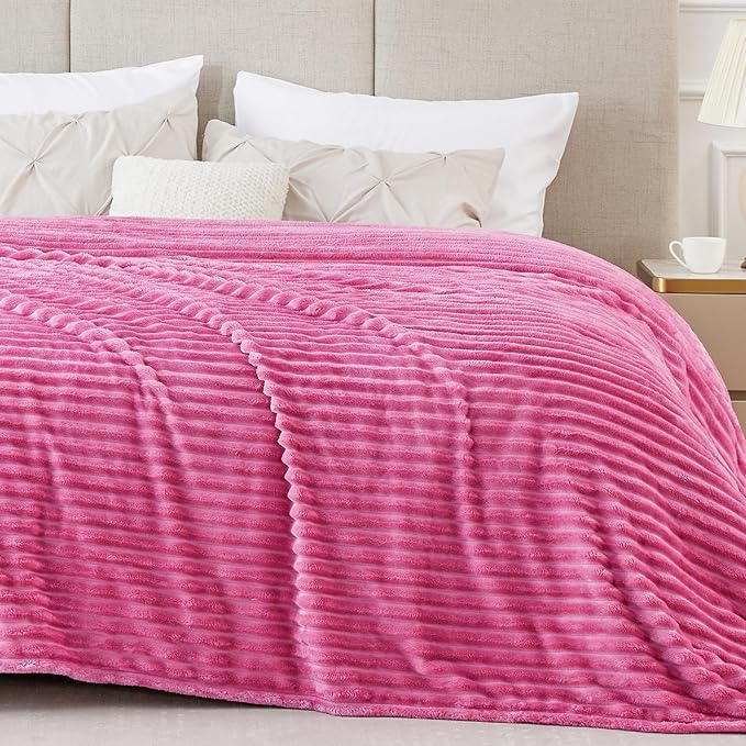 BEDELITE Fleece Blanket King Size – 3D Ribbed Jacquard Soft and Warm Decorative by BEDELITE