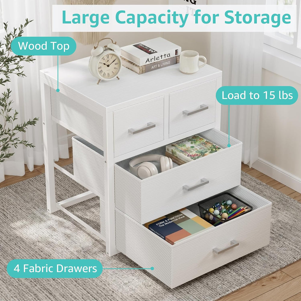 BOLUO Closet Drawers White 4 Drawer Dresser for Closet Organizers and Storage...