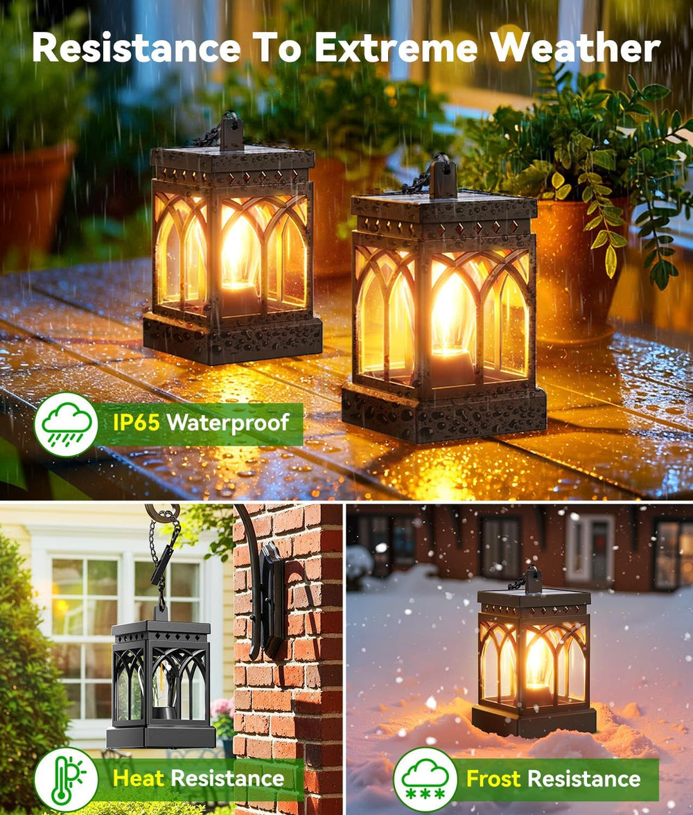 KOOPER 4 Pack Solar Lanterns Outdoor Waterproof, Brighter Hanging Solar Lante...