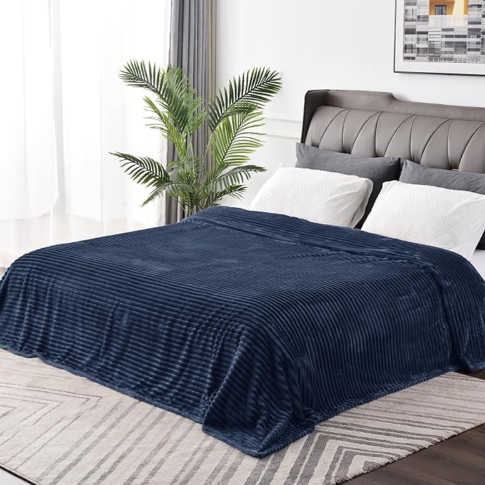 BEDELITE Fleece Throw Blanket for Couch – 3D Ribbed Jacquard Soft and Warm - Image 3