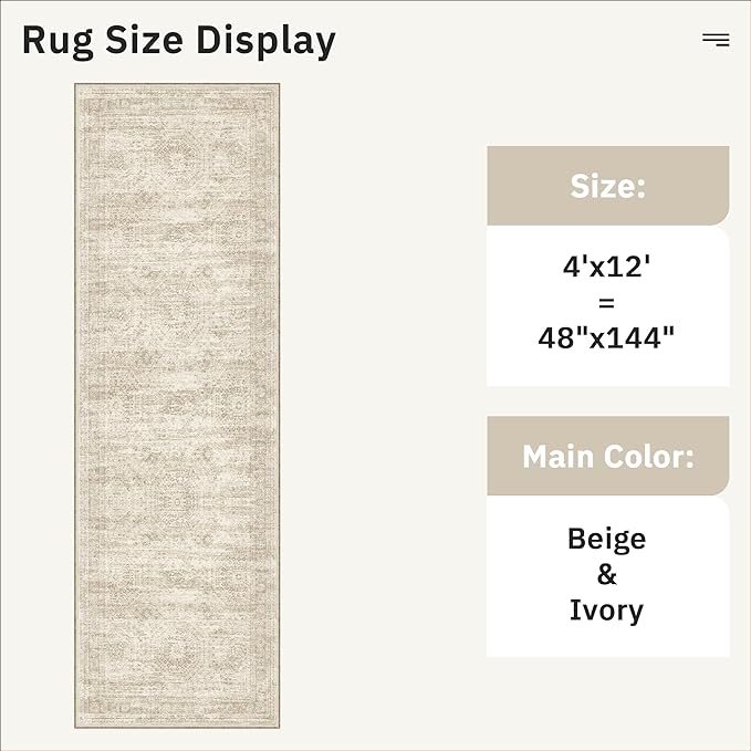 Soalmost 4x12 Wide Hallway Runners: Washable 12ft Runner Rug - Image 5
