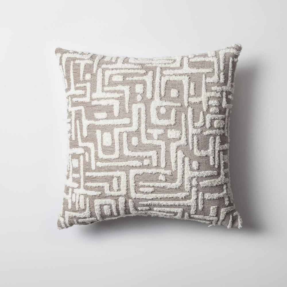 Woven Jacquard Throw Pillow Cover, Pack of 1 Geometric Pattern Textured Decor...