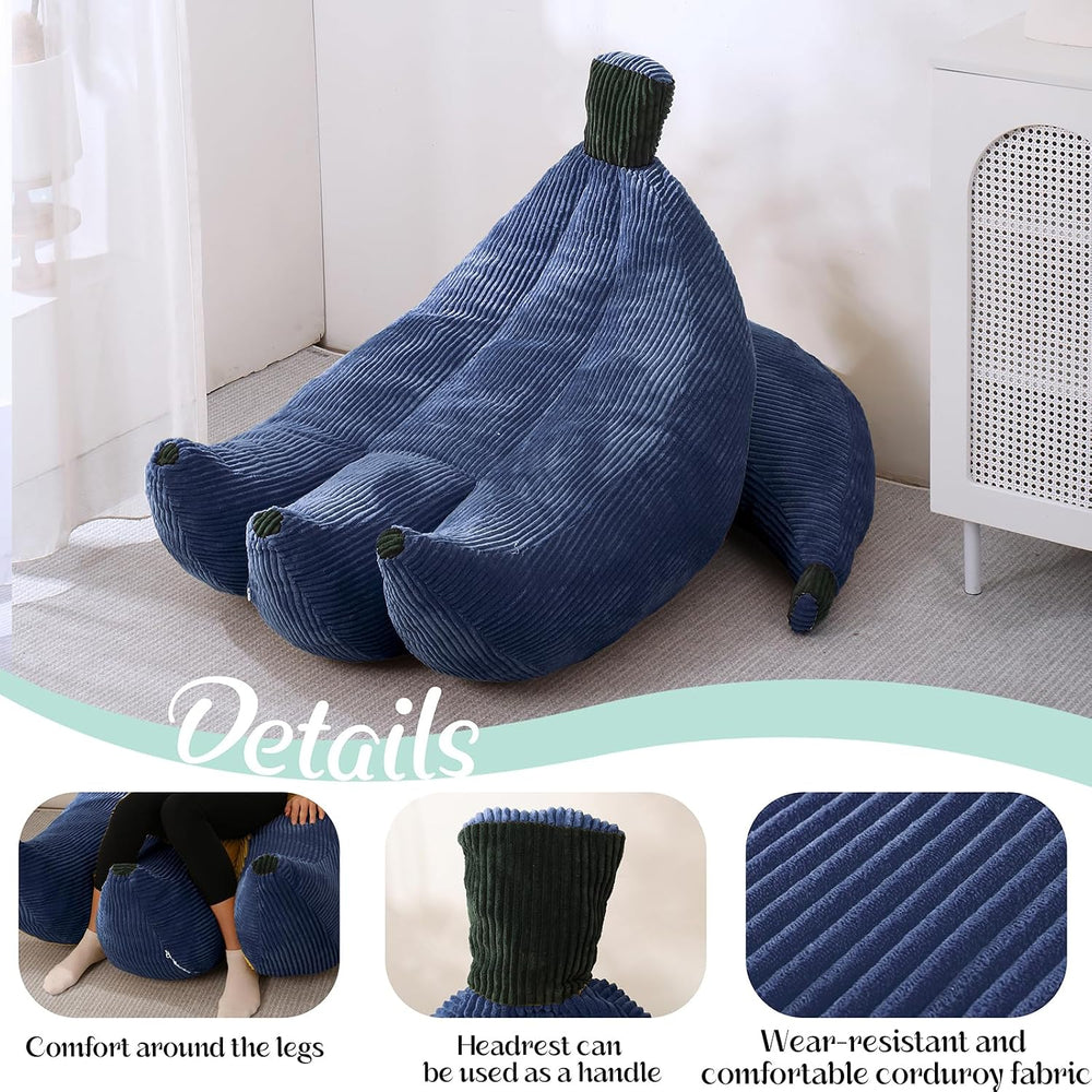 Banana Chaise Lounge Sofa Chair for Living Room, Bean Bag Chair with Ottoman,...