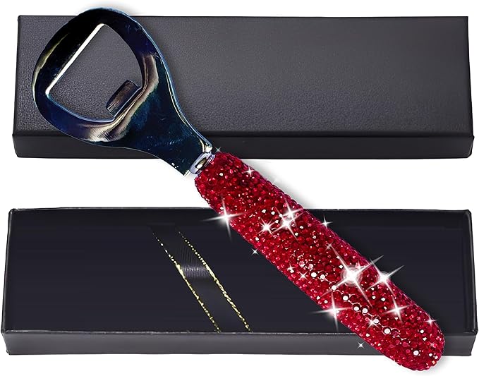 Handcrafted Red Crystal Bling Beer Opener – Sparkle Diamond Bottle Openers by Unknown