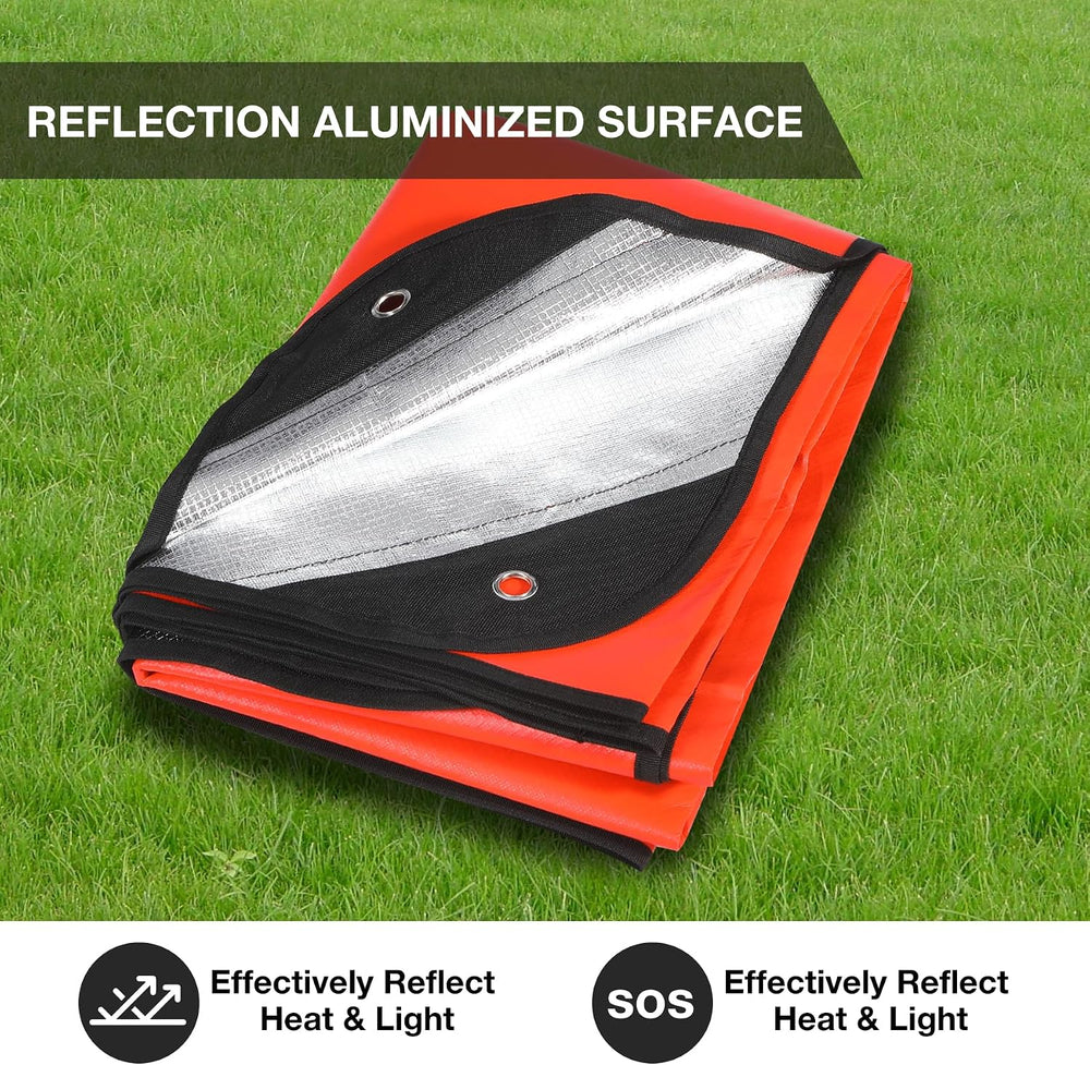 6 Pack Emergency Blankets, Waterproof Survival Thermal Tarp, Multipurpose Ref...