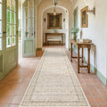 Beige Floral 3X12 Washable Long Hallway Runner Rug, Non-Slip Low-Pile Farmhouse by HazoHaus