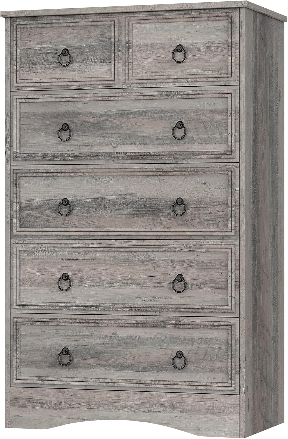 VVFLU 48'' Tall Grey Dresser with 6 Drawers Chest of Drawers for Bedr...