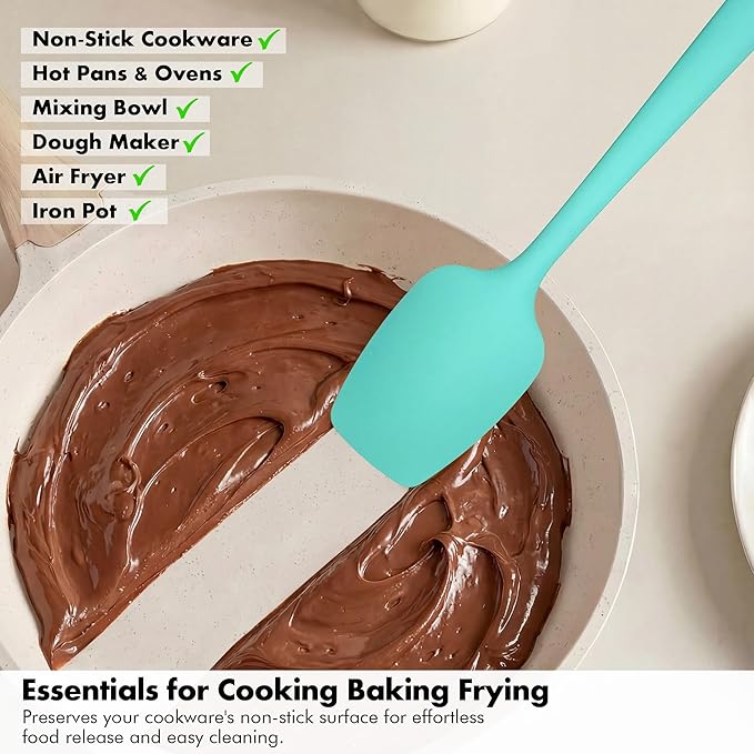 Silicone Spoonula Set: 600ºF Heat Resistant Food Grade Cooking Baking Utensils - Image 7
