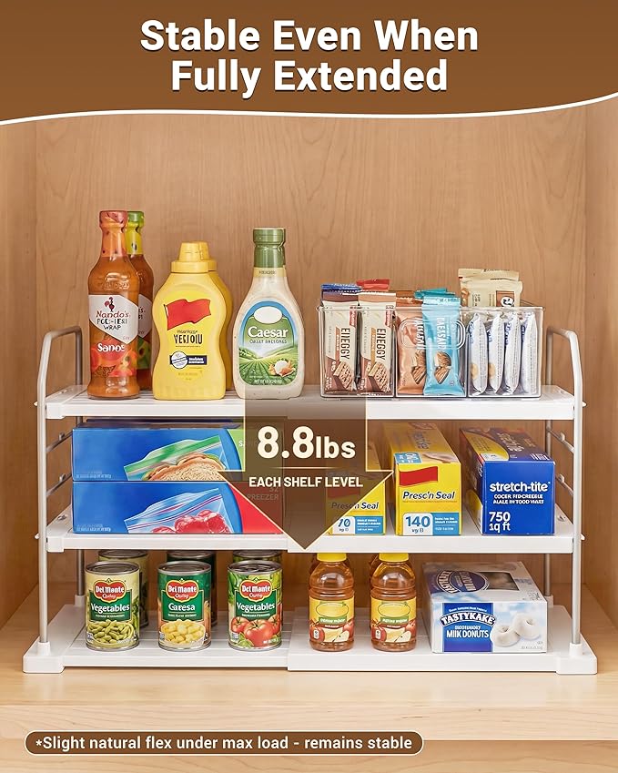 EVERIE Extendable 3-Tier Kitchen Cabinet & Pantry Organizer