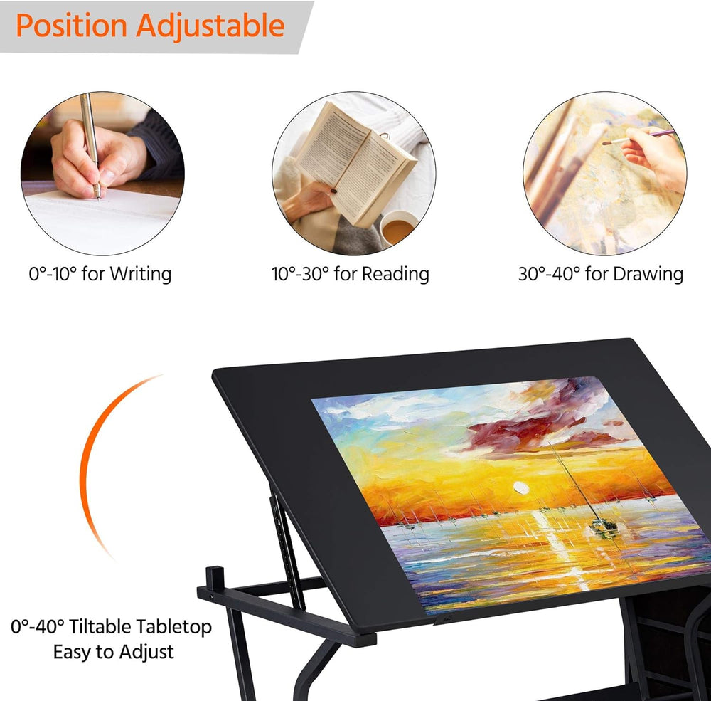 Yaheetech Drafting Table for Adults/Artists, Drawing Desk, Tabletop Adjustabl...