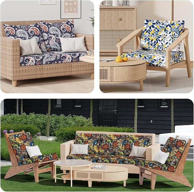 8Pcs Stretch Patio Cushion Covers, Outdoor Couch & Sofa Replacement Slipcovers - Image 9