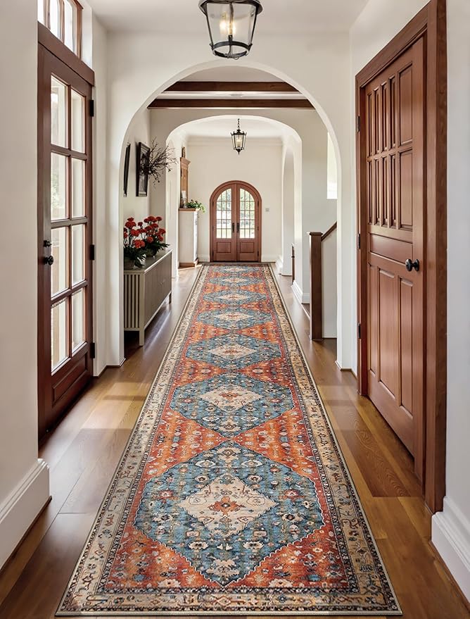 SERISSA Runner Rug for Hallways, Extra Long Boho Rug Ultra Soft Vintage Tribal by SERISSAHomeDecorCollection